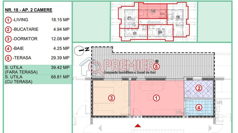 Popesti Leordeni - 2 camere cu 29mp terasa